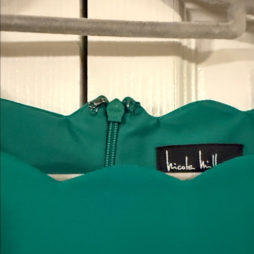 Green Shift Dress with lovely scalloped neckline. - Picture 3 of 10